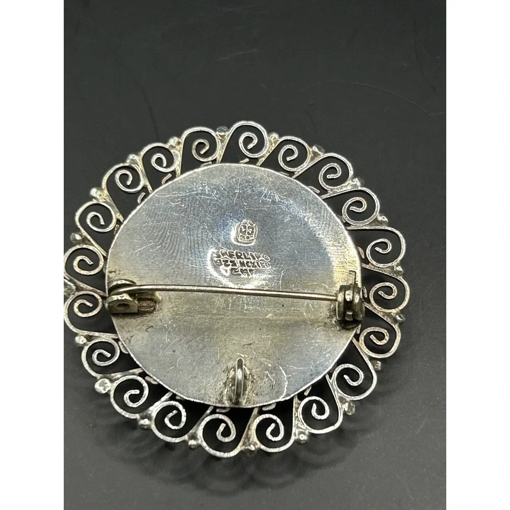 VTG 12. 9 grams Sterling Silver Black Onyx Brooch Pin